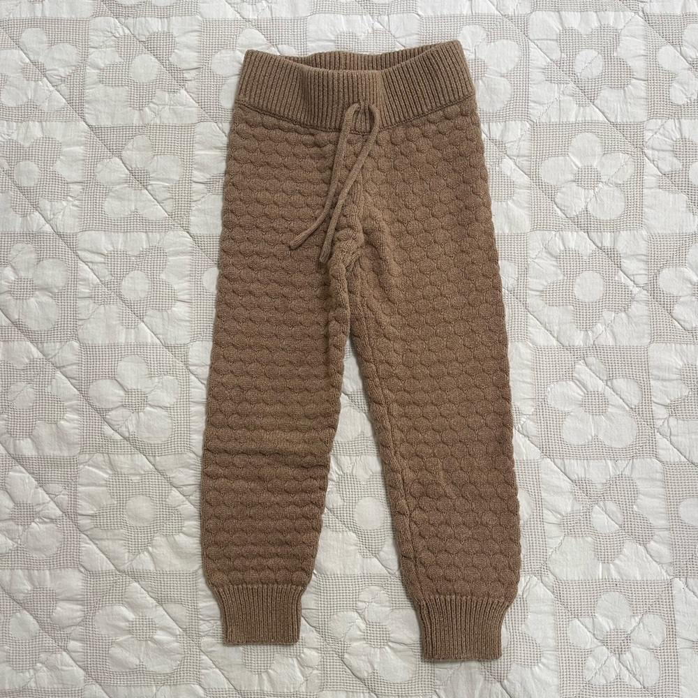 Jamie Kay Cozy Brown Cotton Knit Joggers